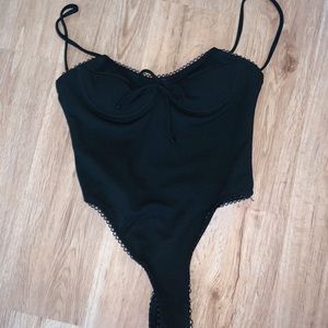 black bow bodysuit/swimsuit